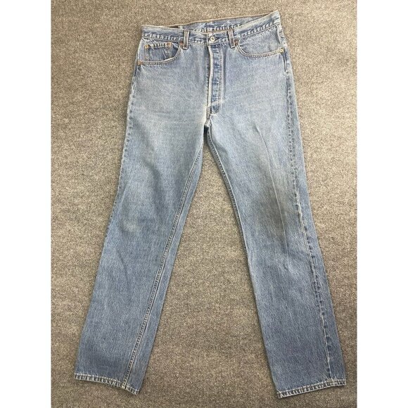 Vintage 94 USA Made Levi's 501 XX Jeans Men's W38 x L34 Light Blue Button Fly